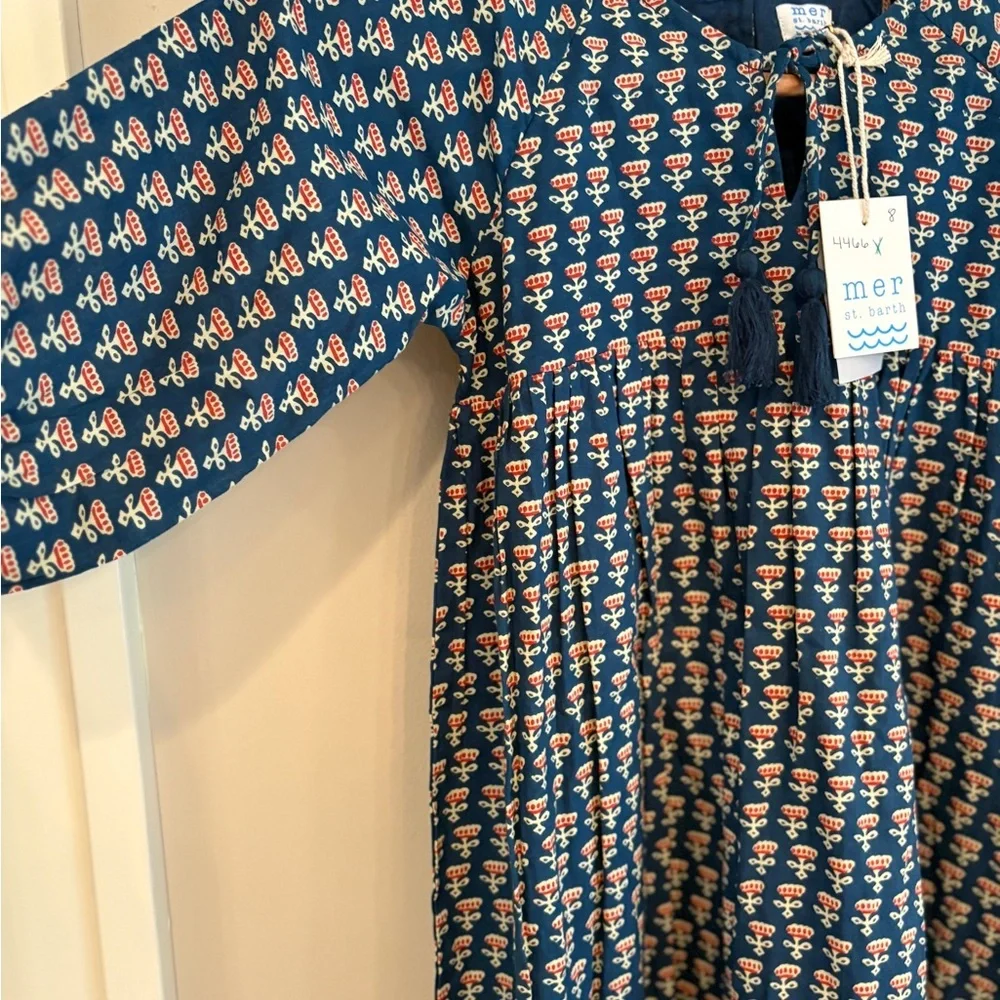 NWT Mer st Barth Sara floral print long sleeve popover dress size 8